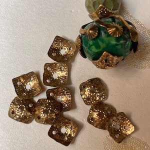 7mm. Textured Moroccan Brass Bead Caps Vintage.   12 Per Order. B1 D3