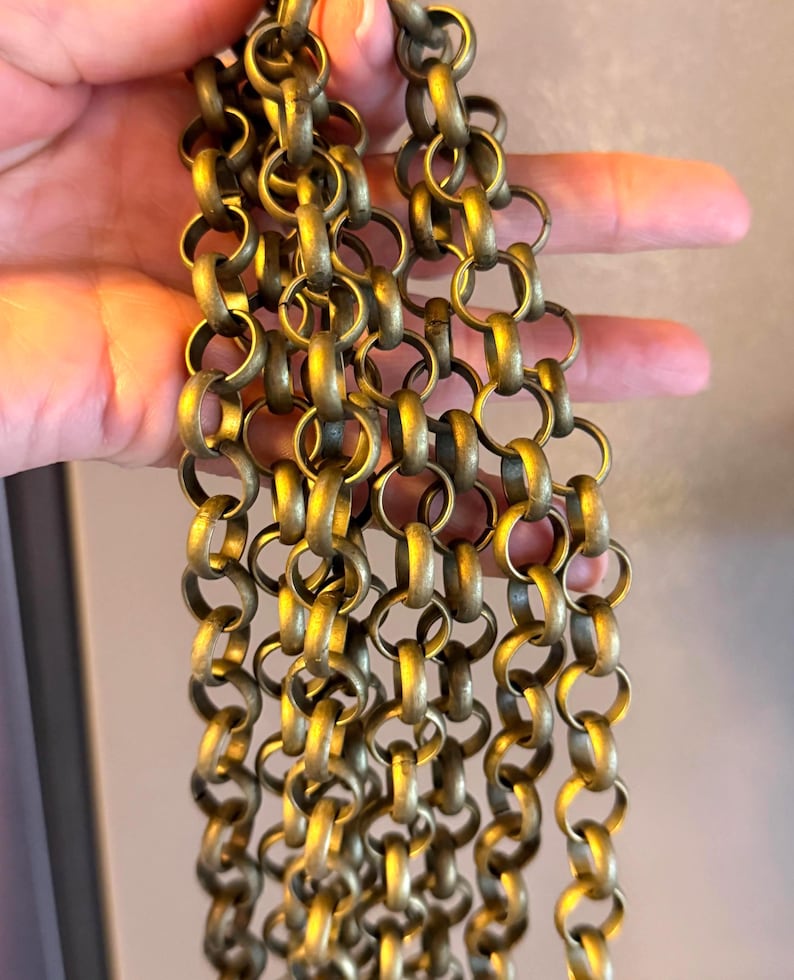 Large Iron 12mm Rolo Chain Antique Bronze Color. Nice Wearable Weight ...