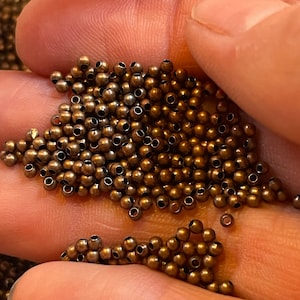 2mm, Tiny Copper Color Beads. Round Spacer Beads, Iron.    B1 D1  0.5 weight
