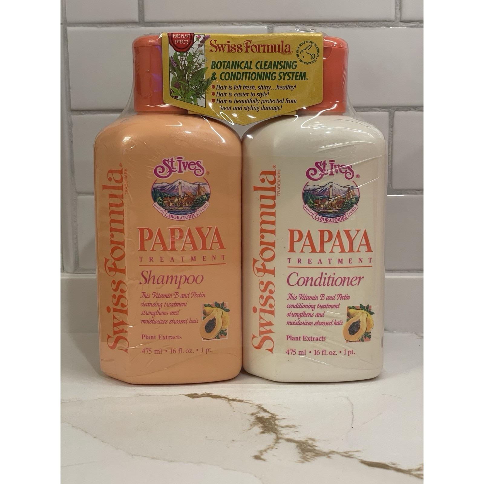 St. Ives Papaya Shampoo & Conditioner Swiss Formula 16 Oz