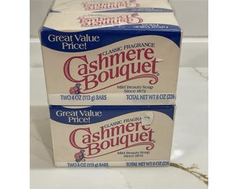 Vintage Cashmere Bouquet Mild Beauty Bath Soap Lot of 4 Bars 4 oz Each 2 Packs