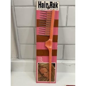 Vintage Hair Rak Comb Tease Styling Fluffing Plastic Metal 1970s New Sealed