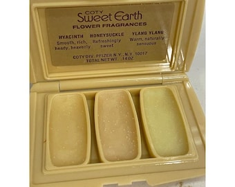Vtg Coty Sweet Earth Flower Fragrances Solid Hyacinth Honeysuckle Ylang Used