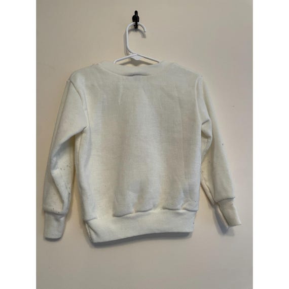 Vintage Wee Works Cat Sweatshirt Toddler Size 4 White Puffy Flowers Bow USA Flaw View 6