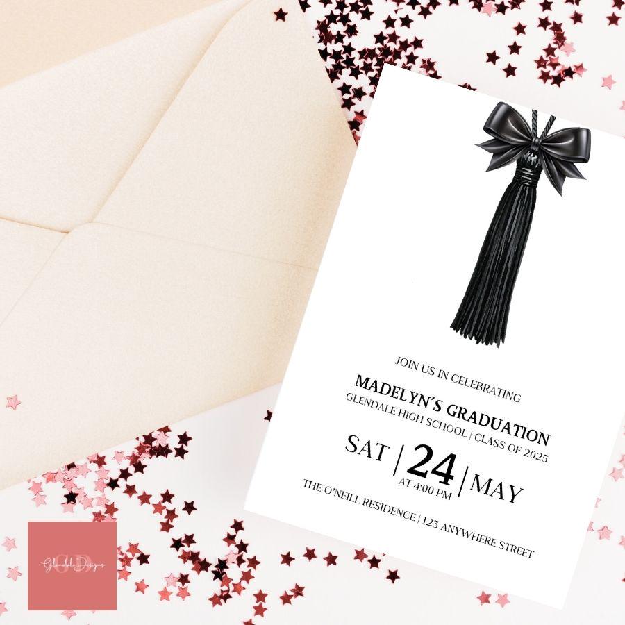 Digital Graduation Invitation | Sophisticated Party Invite Template ...