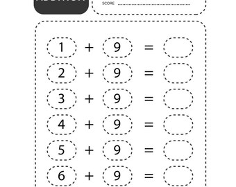 1st Grade Math Addition & Subtraction Worksheets, Homeschool Printable (PDF)