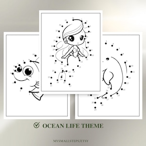 Dot to Dot Printables for Ages 3–5, Connect the Dots Activities, Preschool Busy Book, Fine Motor Skills Worksheets,Homeschool Learning Pages
