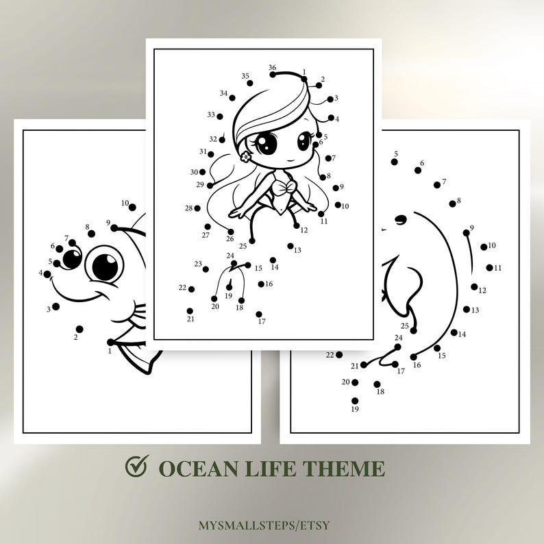 Dot to Dot Printables for Ages 3–5, Connect the Dots Activities, Preschool Busy Book, Fine Motor Skills Worksheets,Homeschool Learning Pages