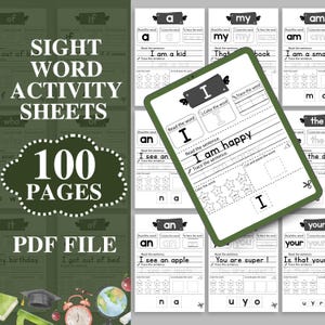 Sight Word Practice, Printable Sight Words Worksheets, High-Frequency Words Activities, Dolch First Grade Sight Words, Sight Word Busy Book
