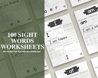 Sight Word Practice, Printable Sight Words Worksheets, High-Frequency Words Activities, Dolch First Grade Sight Words, Sight Word Busy Book