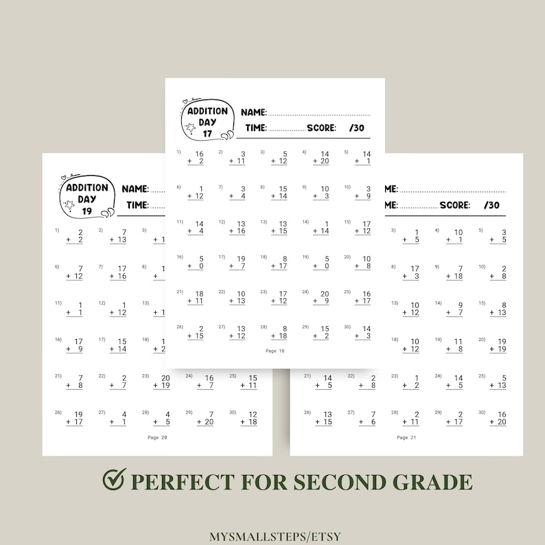 Addition And Subtraction Worksheet, 1st Grade Math Bundle, Busy Book Printable, Math Sheets, Homeschool Activity Pages, Instant Download PDF