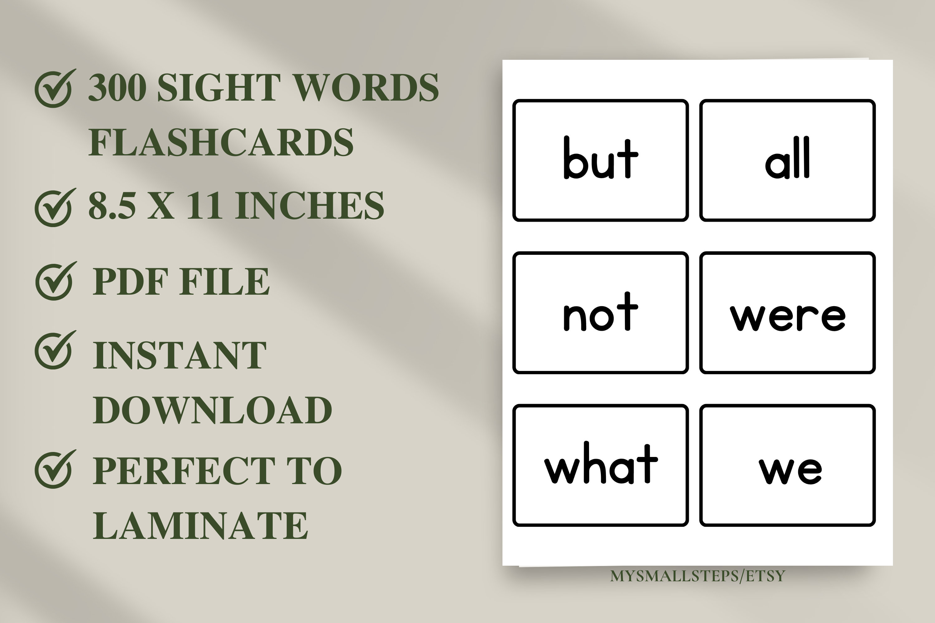 300 Sight Words Flashcards, Printable Kindergarten Words, Preschool Sight Words, High-frequency ...