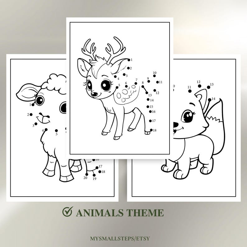 Dot to Dot Printables for Ages 3–5, Connect the Dots Activities, Preschool Busy Book, Fine Motor Skills Worksheets,Homeschool Learning Pages