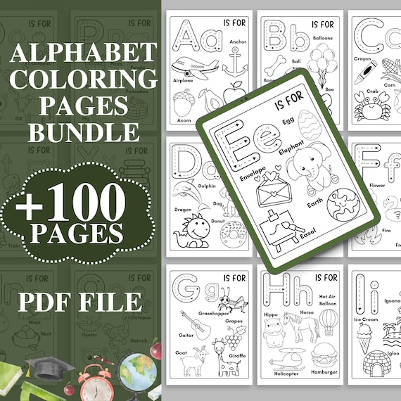 Alphabet Coloring Pages: ABC Letter Tracing Worksheets (PDF)