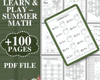 Bee Theme Math Activity Book: Addition & Subtraction (PDF Printable)