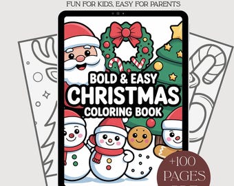 Christmas Coloring Pages for Kids, Holiday Activity Book (PDF)