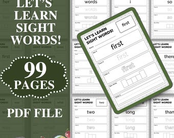Fry First Hundred Sight Words Worksheets: Kindergarten Phonics (PDF)