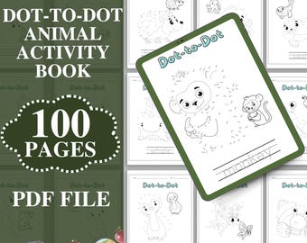 Animal Dot-to-Dot Activity Book, Preschool Worksheets (PDF)