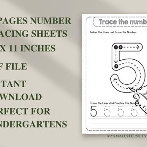 1-50 Printable Number Tracing, Preschool Worksheets Numbers, Number Tracing For Kindergarten, Traceable Numbers PDF, Handwriting Practice