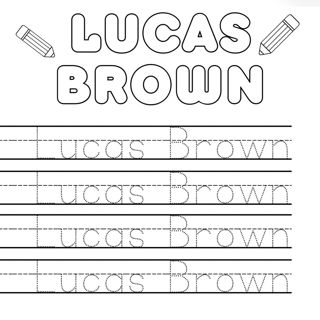 Custom Name Tracing Sheet, Name Trace Printable, I Can Write My Name