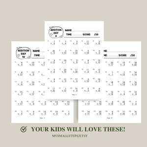 Addition And Subtraction Worksheet, 1st Grade Math Bundle, Busy Book Printable, Math Sheets, Homeschool Activity Pages, Instant Download PDF