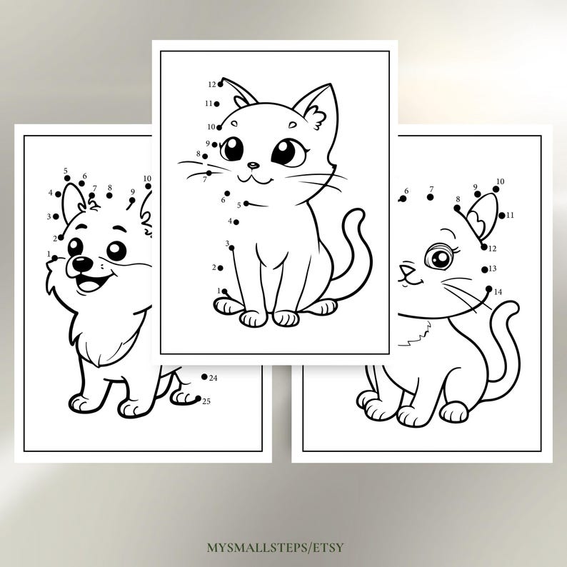 Dot to Dot Printables for Ages 3–5, Connect the Dots Activities, Preschool Busy Book, Fine Motor Skills Worksheets,Homeschool Learning Pages