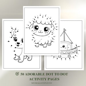 Dot to Dot Printables for Ages 3–5, Connect the Dots Activities, Preschool Busy Book, Fine Motor Skills Worksheets, Homeschool Learning Pages