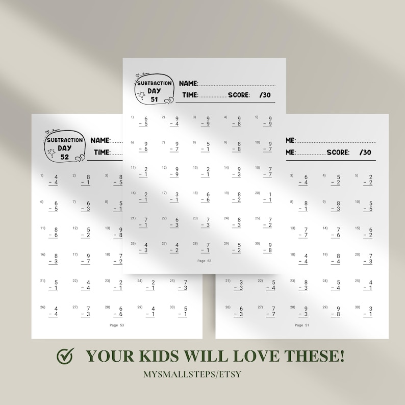 Addition And Subtraction Worksheet, 1st Grade Math Bundle, Busy Book Printable, Math Sheets, Homeschool Activity Pages, Instant Download PDF