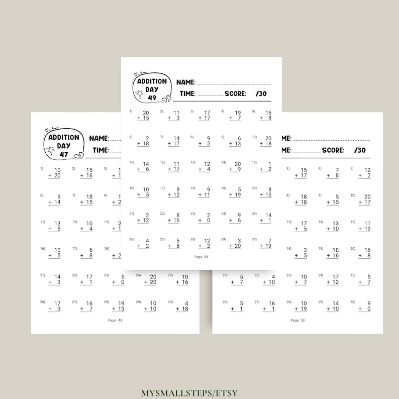 Addition And Subtraction Worksheet, 1st Grade Math Bundle, Busy Book Printable, Math Sheets, Homeschool Activity Pages, Instant Download PDF