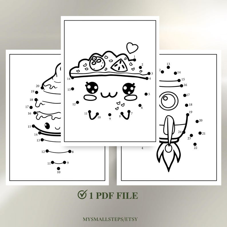Dot to Dot Printables for Ages 3–5, Connect the Dots Activities, Preschool Busy Book, Fine Motor Skills Worksheets,Homeschool Learning Pages