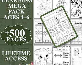 Preschool Worksheets Bundle, Printable Busy Book, Pre-K + Kindergarten Learning Pack, Math Sheets, Tracing Alphabet Activity Pages, PDF File