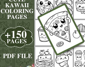 150+ Kawaii Food Coloring Pages, Kids & Adults (Printable PDF)