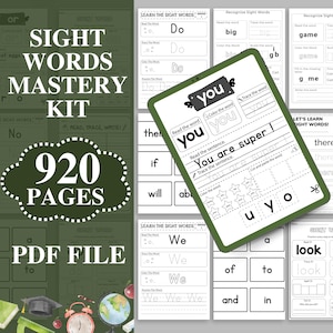 Puede incluir: Una hoja de trabajo imprimible en blanco y negro para aprender palabras de vista. La hoja de trabajo presenta la palabra "you" y la frase "You are super!" con instrucciones para leer, trazar y colorear las palabras. La hoja de trabajo también incluye una sección para cortar y pegar la palabra "you".