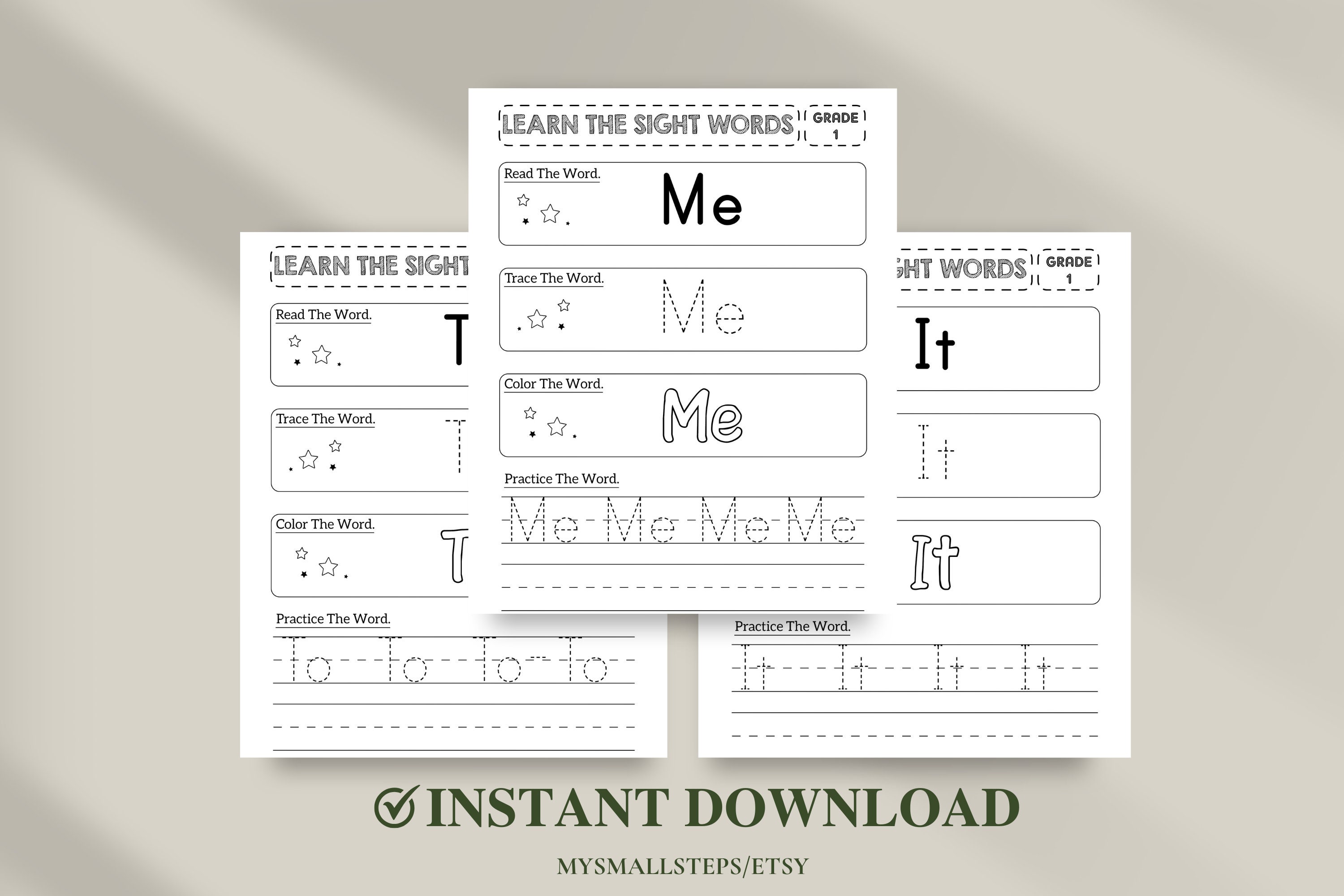 Printable Sight Words, Kindergarten Sight Word Worksheets, Preschool ...