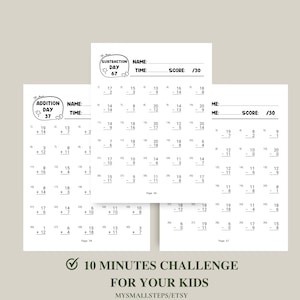 Addition And Subtraction Worksheet, 1st Grade Math Bundle, Busy Book Printable, Math Sheets, Homeschool Activity Pages, Instant Download PDF