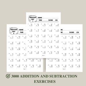 Addition And Subtraction Worksheet, 1st Grade Math Bundle, Busy Book Printable, Math Sheets, Homeschool Activity Pages, Instant Download PDF