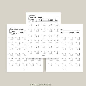 Addition And Subtraction Worksheet, 1st Grade Math Bundle, Busy Book Printable, Math Sheets, Homeschool Activity Pages, Instant Download PDF