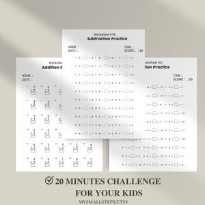 Addition and Subtraction Worksheets, Busy Book Printable, 1st Grade ...