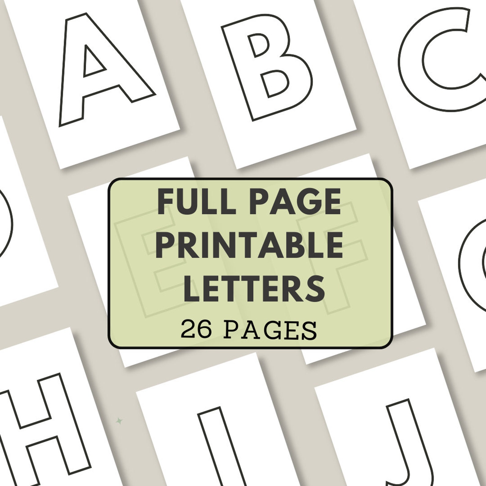 Large Printable Alphabet Letters for Classroom 8 Inch Big Number