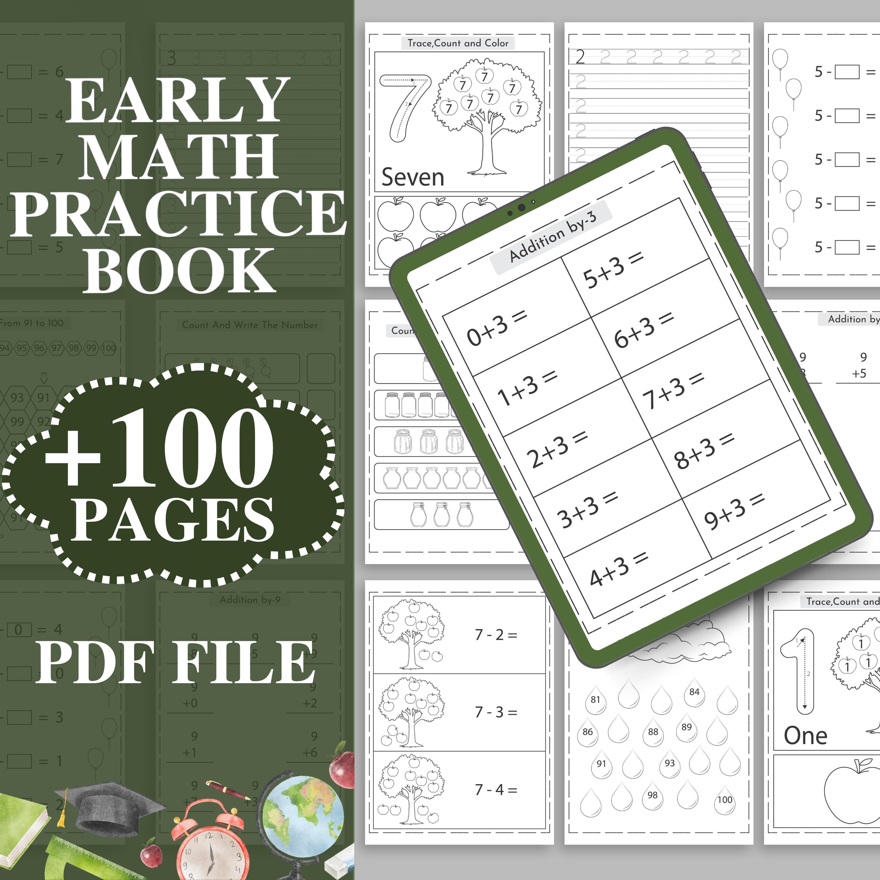 Math Activity Book, Preschool Workbook, Addition And Subtraction Worksheet, Preschool Math Bundle, Busy Book Printable, Instant Download PDF