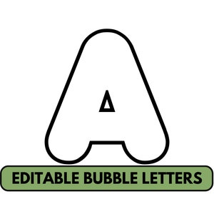 Letras y números grandes de burbujas del alfabeto para el aula Plantillas de letras grandes de tamaño editables Tablero de anuncios de la letra de la semana para imprimir
