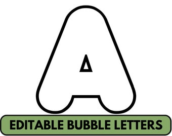 Large Alphabet Bubble Letters And Numbers For Classroom Editable Size Big Letters Templates Printable Block Letter Of The Week BulletinBoard