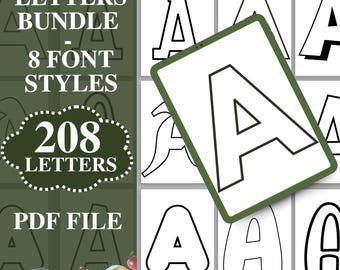 Große druckbare Buchstaben für Klassenzimmer großen Alphabet Buchstaben Vorlagen druckbare Blockbrief der Woche Schriftart Bundle PDF Bulletin Board