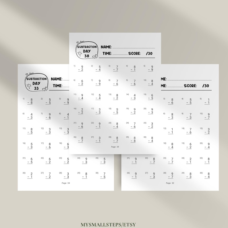 Addition And Subtraction Worksheet, 1st Grade Math Bundle, Busy Book Printable, Math Sheets, Homeschool Activity Pages, Instant Download PDF