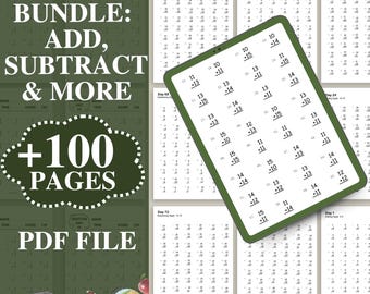1st Grade Math Worksheets: Addition & Subtraction Activity Book (PDF Download)