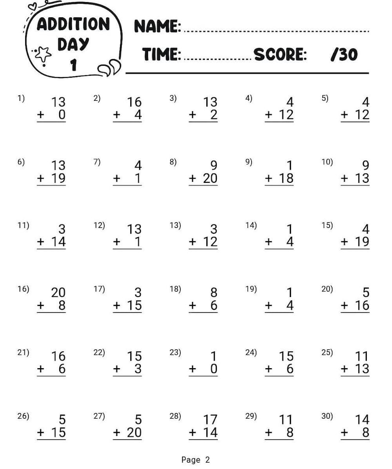 Addition And Subtraction Worksheet, 1st Grade Math Bundle, Busy Book Printable, Math Sheets, Homeschool Activity Pages, Instant Download PDF