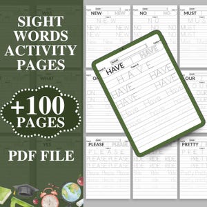 Printable Sight Words Activities, Kindergarten Sight Word Worksheets, Preschool Activity Pages, 1 Grade Handwriting and Spelling Activities