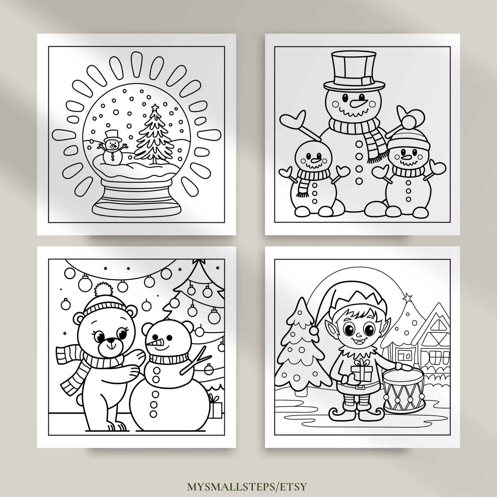 Christmas Coloring Pages Bold and Easy, Printable Preschool Christmas ...