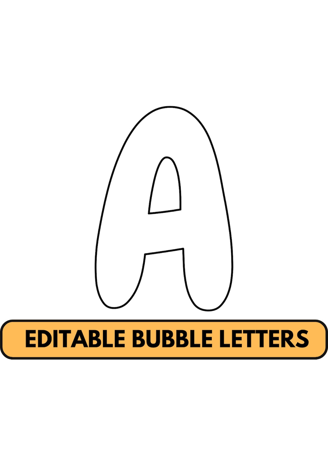 Large Alphabet Bubble Letters for Classroom Editable Size Big Letters ...