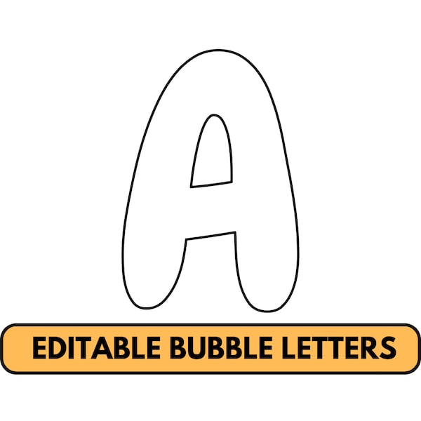 Large Alphabet Bubble Letters For Classroom Editable Size Big Letters Templates Printable Block Letter Of The Week Bulletin Board Letters